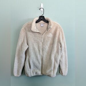 Eider Tan Cozy Teddy Cream Full Zip Winter Fleece Jacket Sz S